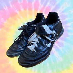 Black Nike Tiempo 750 Indoor Soccer Shoes